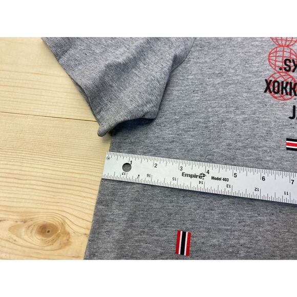 Chicago Blackhawks Shirt Mens Medium Gray Adidas Hockey NHL Short Sleeve Slim - Picture 7 of 14